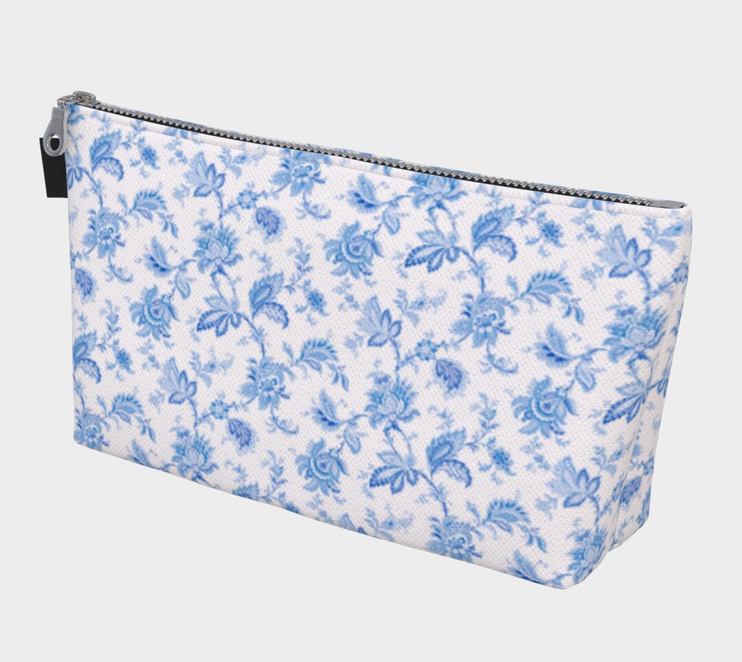 Small Blue Bow Print Makeup Bag