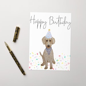 Happy Birthday Pudel Hut Grußkarte