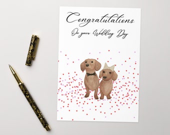 Dachshund Wedding Greeting card