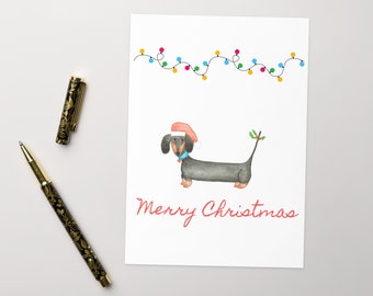 Dachshund Merry Christmas Greeting card