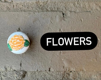 Custom Painted Drawer Knobs- Flower Theme