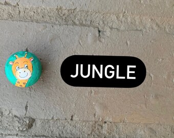 Custom Painted Drawer Knobs- Jungle Theme