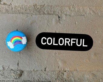 Custom Painted Drawer Knobs - Colorful Theme