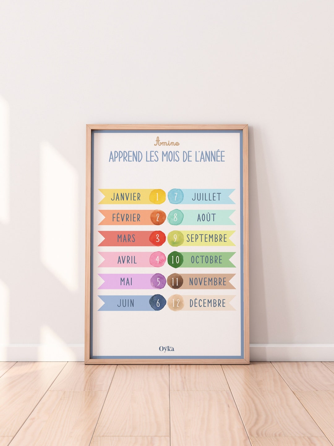 The Months of the Year Personalized Montessori Poster - Etsy
