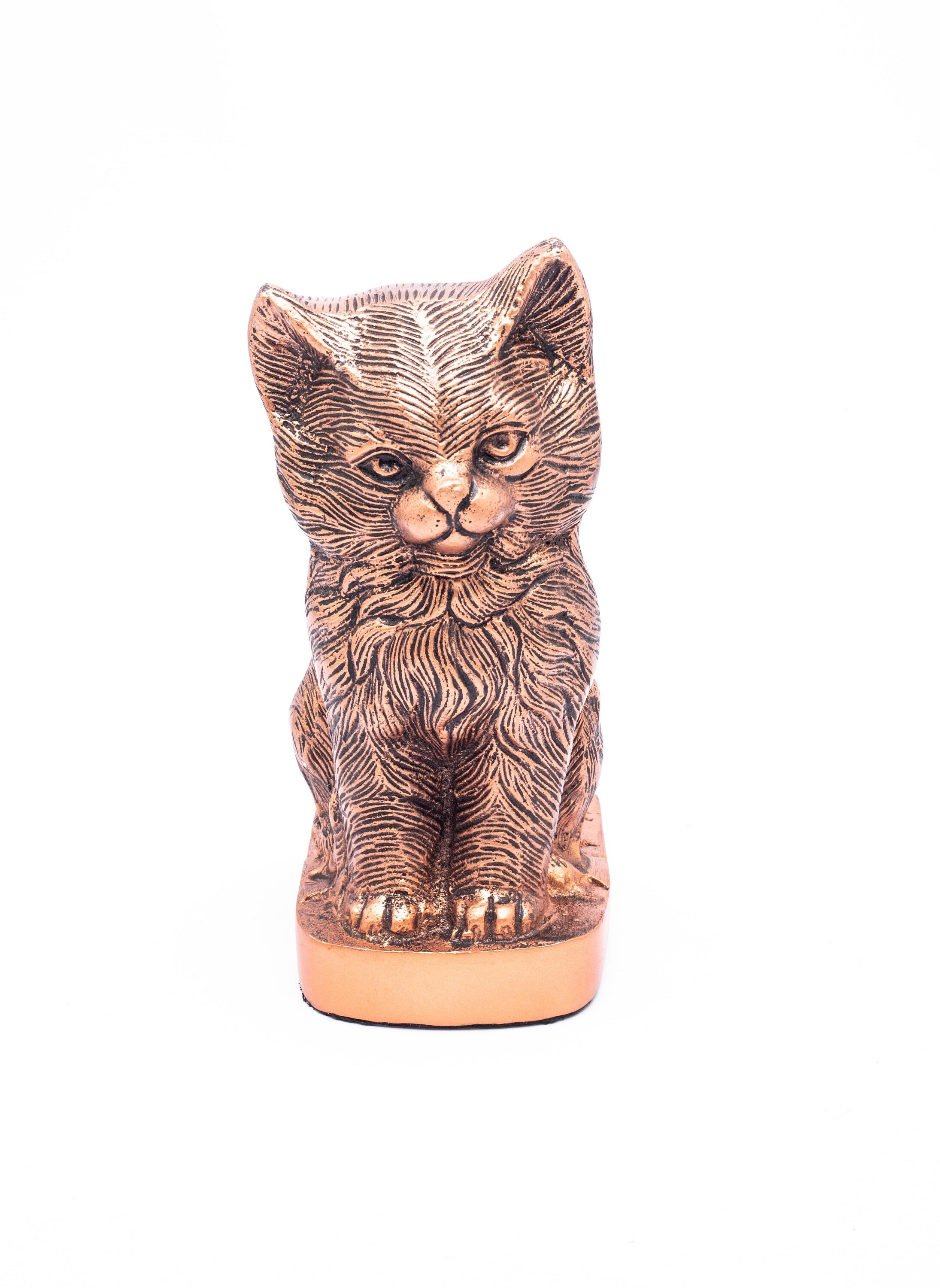 Urne Funéraire Yali en Forme de Chat Bronze, Argent, Cuivre