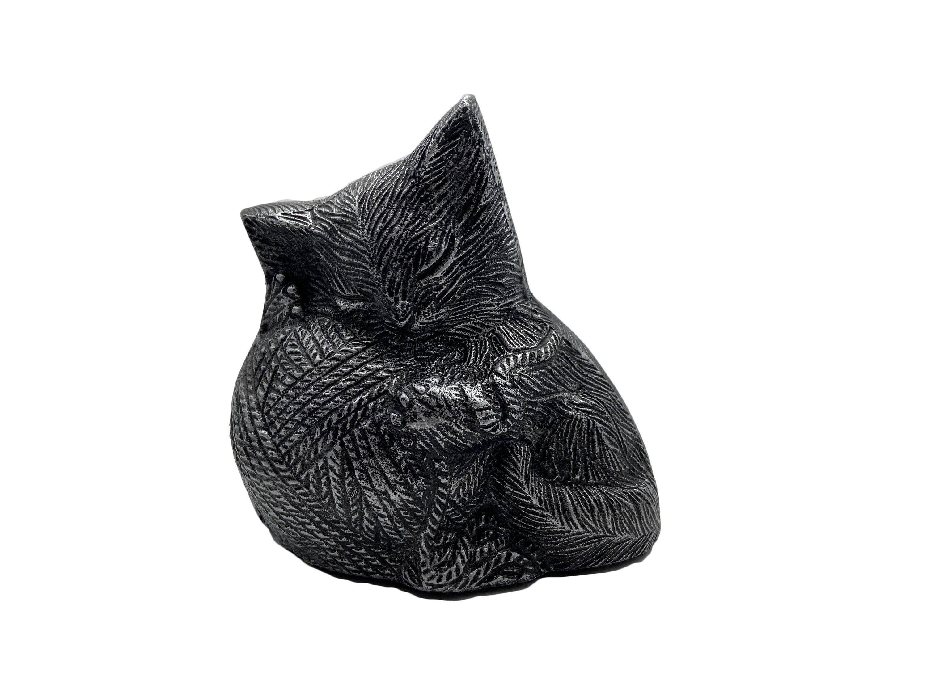 Urne Funéraire Pelote Pour Chat Marron, Argent, Cuivre