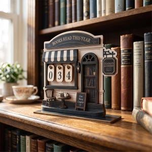 Books Read Tracker, Books Read This Year, Book Lovers Gift, Bookish Decor, Gift for Readers, Bookshelf Counter, Reading Decor