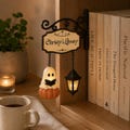 Custom Bookshelf Lamp, Reading Ghost Lantern, Personalized Library Decor, Halloween Fall Accent product logo