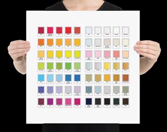 Cartoon Characters Color Palette | Minimalist Wall Art | Digital Download Posters