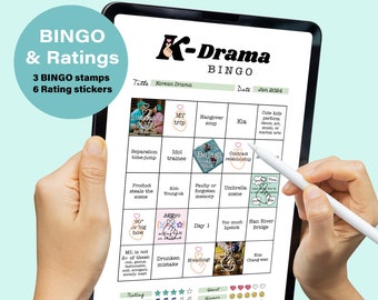 K-Drama BINGO and Rating Cards | Korean & Chinese Drama (Digital Download)
