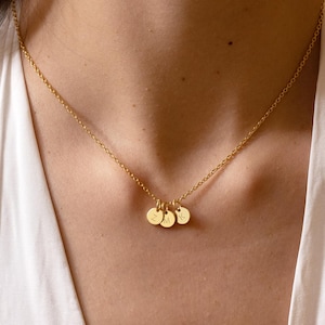 Personalised Multi Disc Initial Necklace, Engraved Kids Initial Family Necklace, Mothers day gift, Anniversary Gift, Christmas Gift for Mom