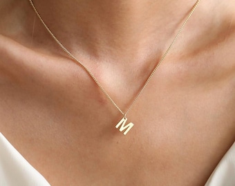 Collier de lettre initiale personnalisé, collier de nom personnalisé pour demoiselle d'honneur, collier délicat en or, cadeau de Noël pour femme, collier pour femme