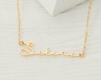 Signature Name Necklace, Custom Script Gold Name Necklaces, Dainty Name Jewelry, Christamas Gift For Her, Mother Gift, Personalized Gift