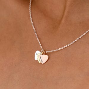 Colar com nome de coração gravado, colar personalizado para mãe com nomes de filhos, colar com pingente de família, presente de dia das mães, presente de Natal para mãe