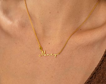 Personalized Birthstone Name Necklace, Custom Silver Name Necklace, Script Name Necklaces, Mum Necklace, Personalized Mother's Day Gift
