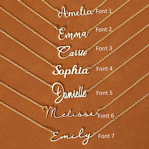 Personalized Name Necklace, Custom 18K Gold Plated Name Necklace, Minimalist Name Necklace, Christmas Gift, Mother's Day Gift, Gift for Her