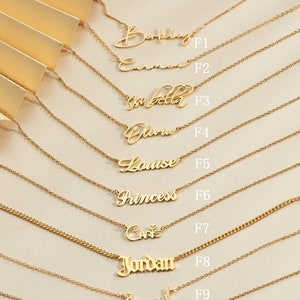 Personalized Silver Name Necklace, Custom 18K Gold Plated Name Necklace, Personalized Name Jewelry for Mom, Christmas Gift for Her, Mother