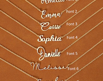 Personalized Name Necklace, Custom 18K Gold Plated Name Necklace, Minimalist Name Necklace, Christmas Gift, Mother's Day Gift, Gift for Her