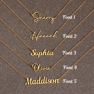 Custom Name Necklaces, Personalized 18K Gold Plated Name Necklace, Script Name Jewelry, Birthday Gift for Her, Christmas Gift for Mother