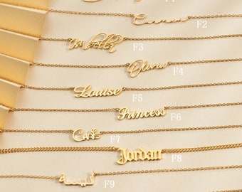 Custom 18K Gold Name Necklace, Personalized Name Necklaces, Silver Necklace with Name, Bridesmaid Gifts, Mother's Day Gift, Gift for Her