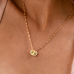 Personalized Circle Name Necklace, Custom Gold Family Names Necklace, Multiple Circle Name Jewelry, Gift for Mom, Mother's Day Gift For Her