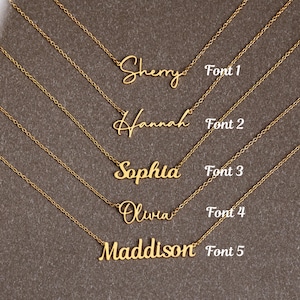 Custom Name Necklaces, Personalized 18K Gold Plated Name Necklace, Script Name Jewelry, Birthday Gift for Her, Christmas Gift for Mother
