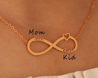 Collier de nom infini personnalisé, collier de maman avec noms d’enfants, collier multi-noms, cadeau de fête des mères pour maman, bijoux en argent pour maman