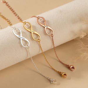 Pulsera personalizada con nombre infinito, pulsera con fecha grabada, pulsera con nombre para mujer, pulsera personalizada con letras de plata, regalo de Navidad para ella