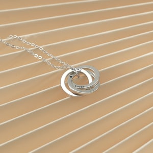 Collier cercle personnalisé, collier de nom denfant gravé, collier lié personnalisé, collier de nom de famille, bijoux pour grand-mère, fête des mères image 6