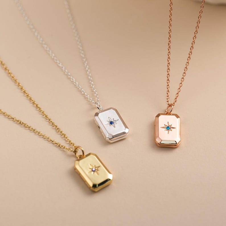 Custom Birthstone Locket Necklace, Personalized Picture Locket Charm Necklace, Photo Memorial Jewelry, Anniversary Gift, Mother's Day Gift image 6