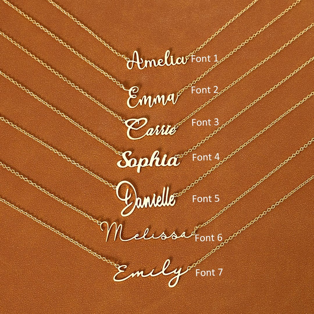 Personalized Name Necklace, Custom 18K Gold Plated Name Necklace, Minimalist Name Necklace