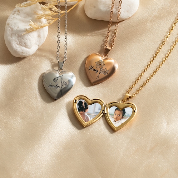 9ct 2 Tone Gold Love Heart Shaped Mum Locket Pendant Necklace – My Jewel  World