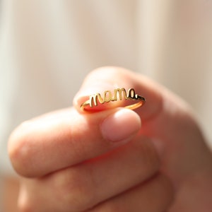 Personalized Name Ring, Handmade Custom Three Name Ring, Dainty Gold Stackable Ring, Two Name Ring, Delicate Double Name Ring, Gift For Mom