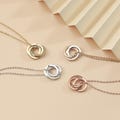 Custom Family Names Necklace, Personalized Linked Circle Necklace, Engraved Kid's Name Necklace, Mother's Day Gift, Jewelry Gift for Grandma