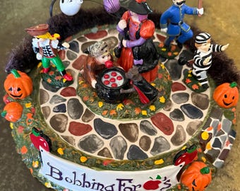 Dept 56 Snow Village Halloween Bobbing for Apples Festival Halloween series