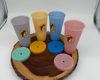 Buckees Tumblers with lids set of 4 drinking Memorabilia