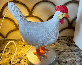 Chicken Laying Egg Lamp 6”Wide X 6 1/2” Tall