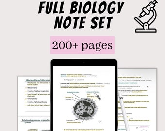 BIOLOGY NOTE SET | 200+ pages