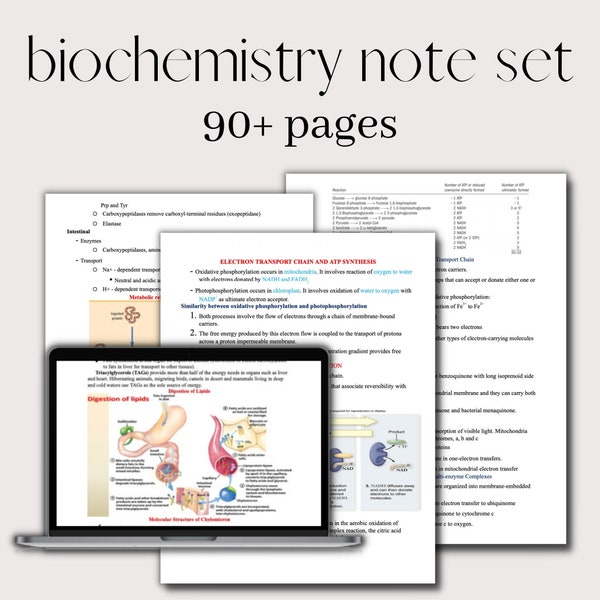 BIOCHEMISTRY NOTE SET