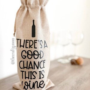 Jute Drawstring Wine Gift Bag: Office Party, Secretary Appreciation