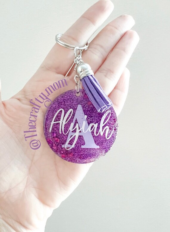 resin monogram keychains