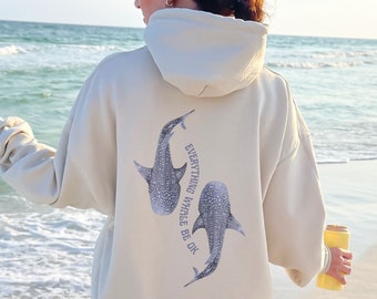 Whale Shark Hoody Ocean Inspired Style Ocean Animal Shirt Mental Health Hoody Whale Shark Sweatshirt Whale Shark Beach Hoody Mermaidcore