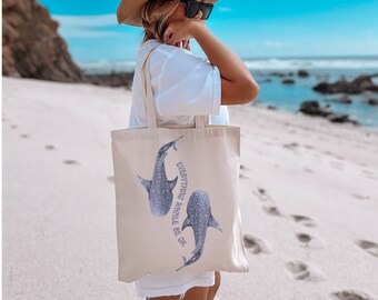 Ocean Inspired Style Whale Shark Tote  Ocean Animal Tote Mental Health Whale Shark Beach Bag Mermaidcore Coconut Girl