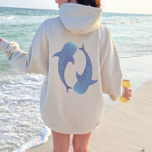 Whale Shark Hoody Ocean Inspired Style Coconut Girl Mermaidcore Beach Hoody Ocean Beach Hoody Whaleshark Beachy Shirt