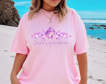 Vestiti per ragazza in cocco stile ispirato all'oceano Camicia a conchiglia con conchiglia Camicia a conchiglia Camicia a vita marina Camicia da spiaggia Regalo per amante delle conchiglie Camicia a sirena
