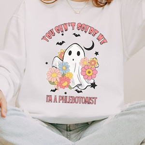 Funny Halloween Phlebotomist Sweater, Phlebotomy shirt, Gift for Phlebotomist, Phleb Tech Sweater