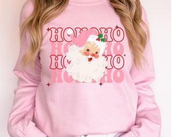 Retro Vintage Santa Claus Christmas Crewneck, Regalo de Navidad, Sudadera con capucha navideña, Camiseta navideña acogedora, Suéter navideño, camiseta de Navidad para ella