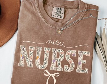 NICU Nurse Shirt Neonatal Intensive Care Unit Shirt Coquette NICU Nurse Tshirt Comfort Colors Nurse Appreciation Gift Neonatal Nurse