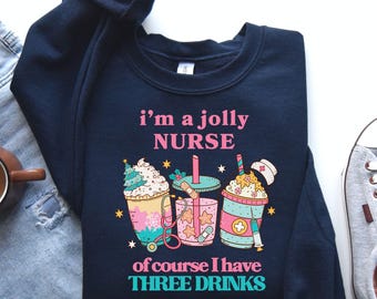 Christmas Nurse Sweatshirt Jolly Nurse Sweater Nurse Christmas Sweatshirt Funny Christmas Nurse Christmas Registered Nurse