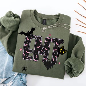 Halloween EMT Sweatshirt Emt Geschenke Emt Sweatshirt Sanitäter Geschenk Ersthelfer Geschenk Sanitäter Pullover EMT Studenten Spooky Emt Crewneck EMT